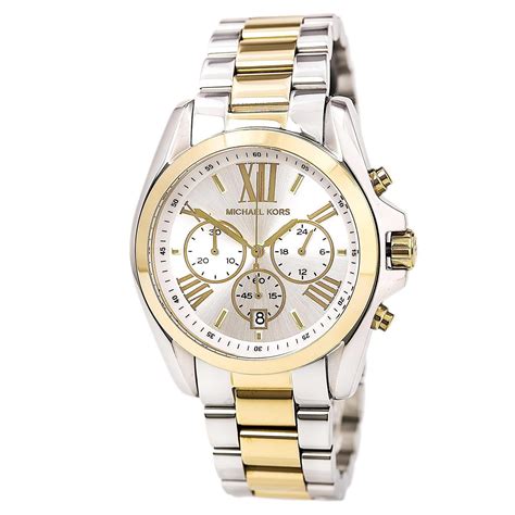 michael kors white two tone watch